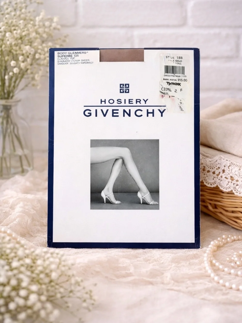 Vintage Givenchy NEW OLD STOCK Body Gleamers Superbe 156 Hosiery Pale Gold SZ E
